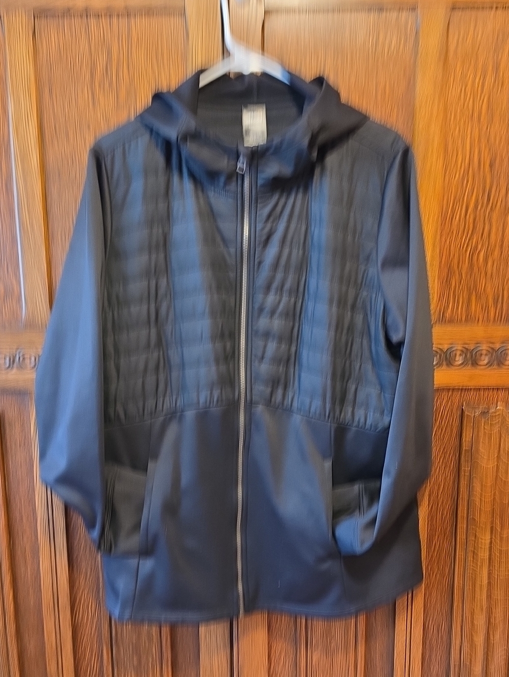 Avia Black Hooded Lightweight Zip-Up Jacket